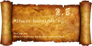Mihaiu Bozsidár névjegykártya